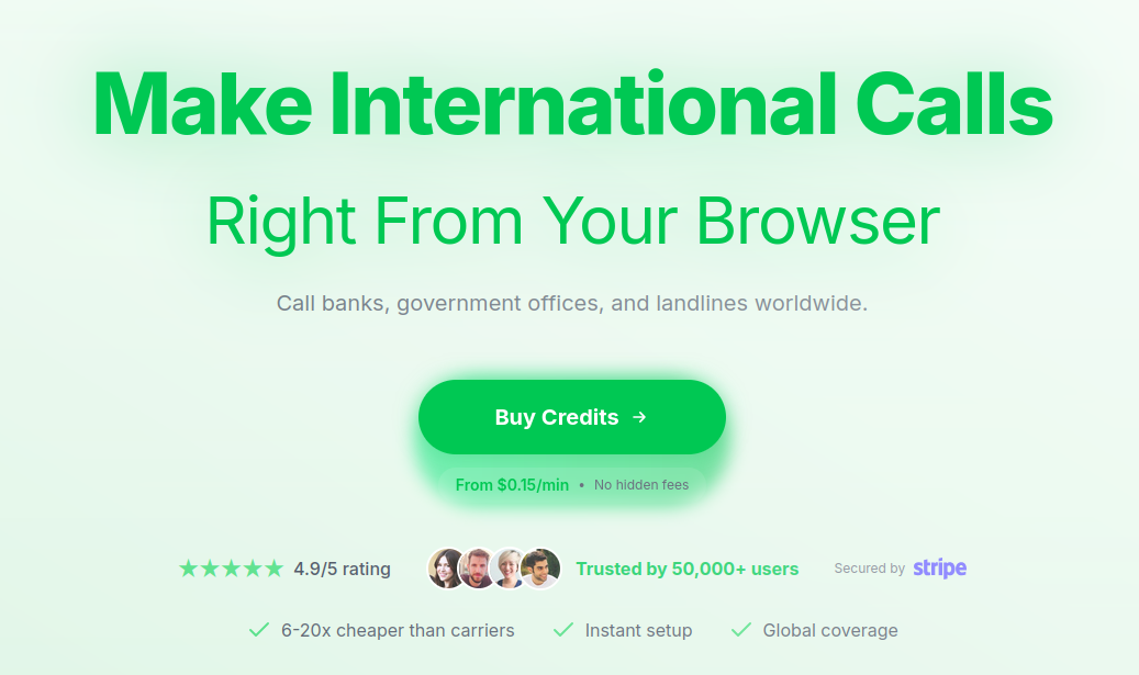 YappaCall browser-based interface for international calling